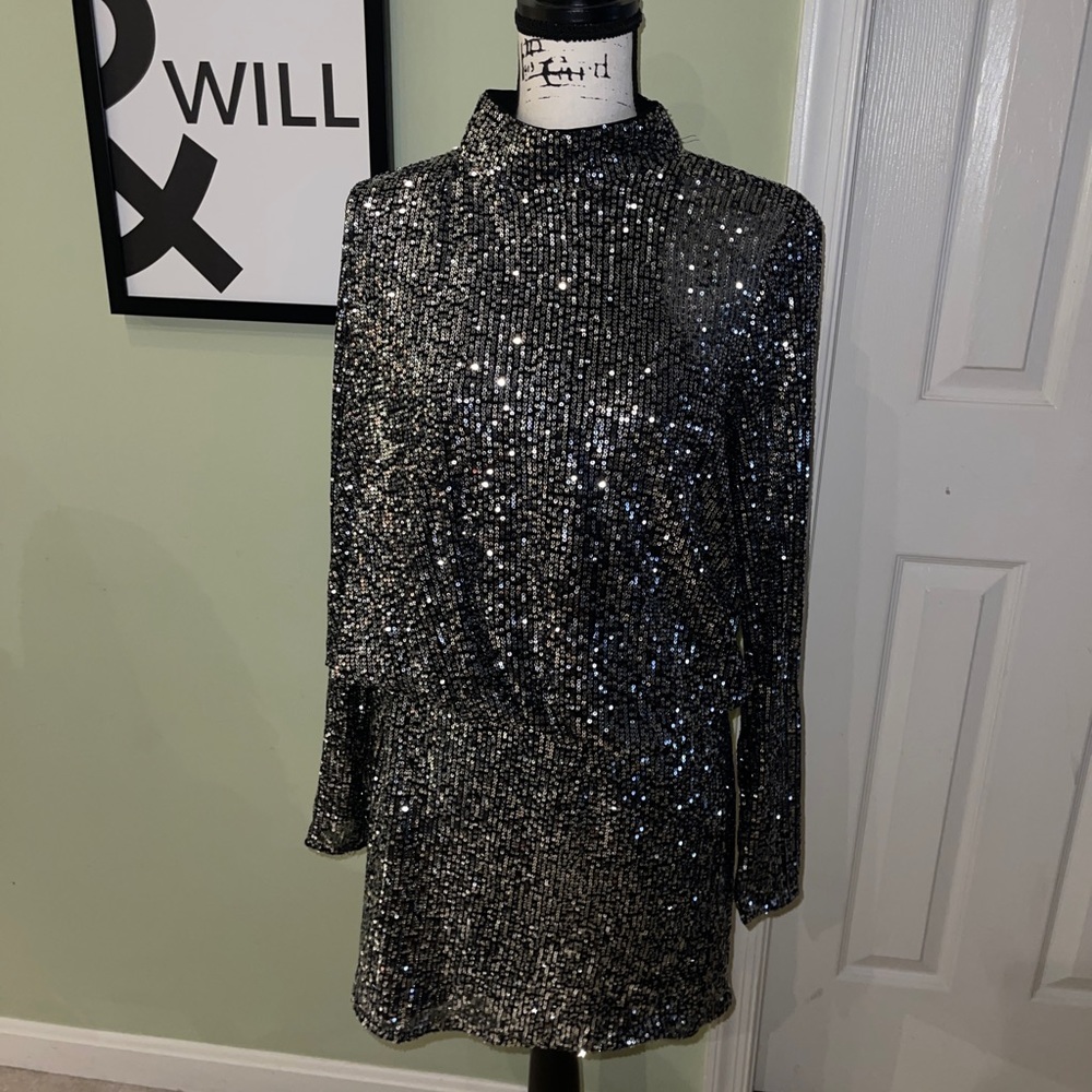 ASOS silver sequin dress size 10 US